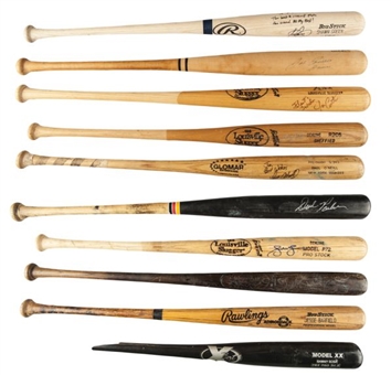 Tremendous All-Star Outfielder Game Used Bat Lot (10) with Many Signed Including Sheffield, Sosa, Canseco and ONeill (PSA/DNA)